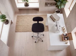 Arbeitsstuhl Rollhocker mit Lehne Höhenverstellbar Drehhocker Hocker Stehhilfe