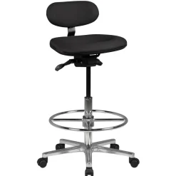 Arbeitsstuhl Rollhocker mit Lehne Höhenverstellbar Drehhocker Hocker Stehhilfe