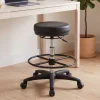 Arbeitsstuhl Rollhocker ohne Lehne Höhenverstellbar Drehhocker Hocker Stehhilfe