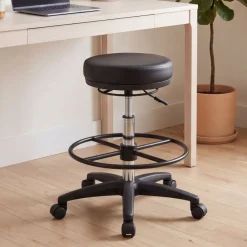 Arbeitsstuhl Rollhocker ohne Lehne Höhenverstellbar Drehhocker Hocker Stehhilfe