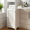 Badschrank Weiß Badezimmerschrank Tür & Ablage Badezimmerregal Regal für Bad