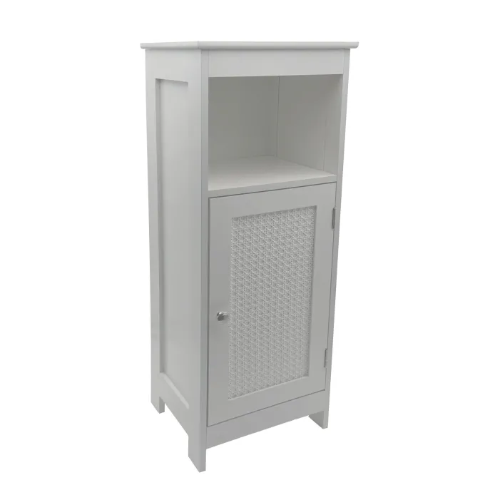 Badschrank Weiß Badezimmerschrank Tür & Ablage Badezimmerregal Regal für Bad