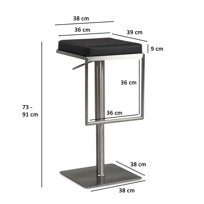 Barhocker FineBuy Barstuhl Schwarz Kunstleder Edelstahl Tresenhocker Modern