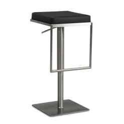 Barhocker FineBuy Barstuhl Schwarz Kunstleder Edelstahl Tresenhocker Modern