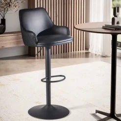 Barhocker FineBuy Küchenhocker Kunstleder Schwarz Hocker Bistrohocker Barstuhl