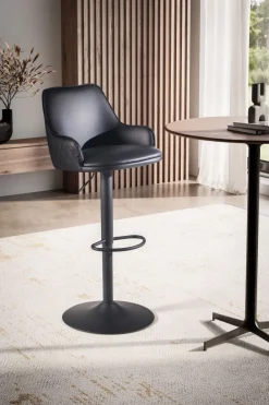 Barhocker FineBuy Küchenhocker Kunstleder Schwarz Hocker Bistrohocker Barstuhl