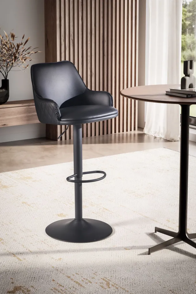 Barhocker FineBuy Küchenhocker Kunstleder Schwarz Hocker Bistrohocker Barstuhl