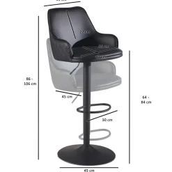 Barhocker FineBuy Küchenhocker Kunstleder Schwarz Hocker Bistrohocker Barstuhl