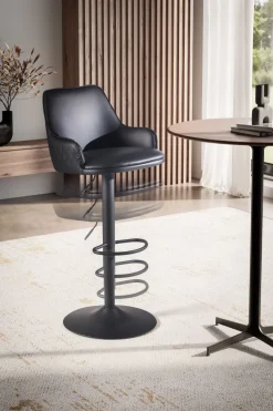 Barhocker FineBuy Küchenhocker Kunstleder Schwarz Hocker Bistrohocker Barstuhl