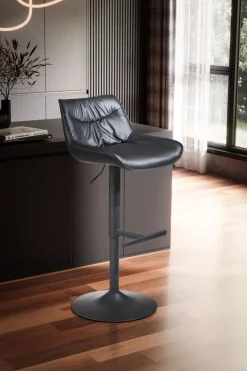 Barhocker FineBuy Küchenhocker Kunstleder Schwarz Hocker Bistrohocker Barstuhl