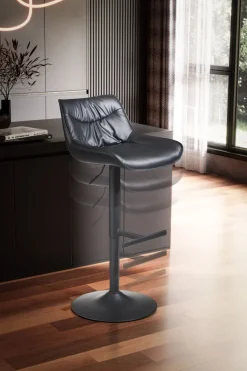 Barhocker FineBuy Küchenhocker Kunstleder Schwarz Hocker Bistrohocker Barstuhl