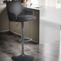 Barhocker FineBuy Küchenhocker Samt Hocker Bistrohocker Barstuhl Drehbar Modern
