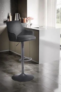 Barhocker FineBuy Küchenhocker Samt Hocker Bistrohocker Barstuhl Drehbar Modern