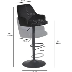 Barhocker FineBuy Küchenhocker Samt Hocker Bistrohocker Barstuhl Drehbar Modern