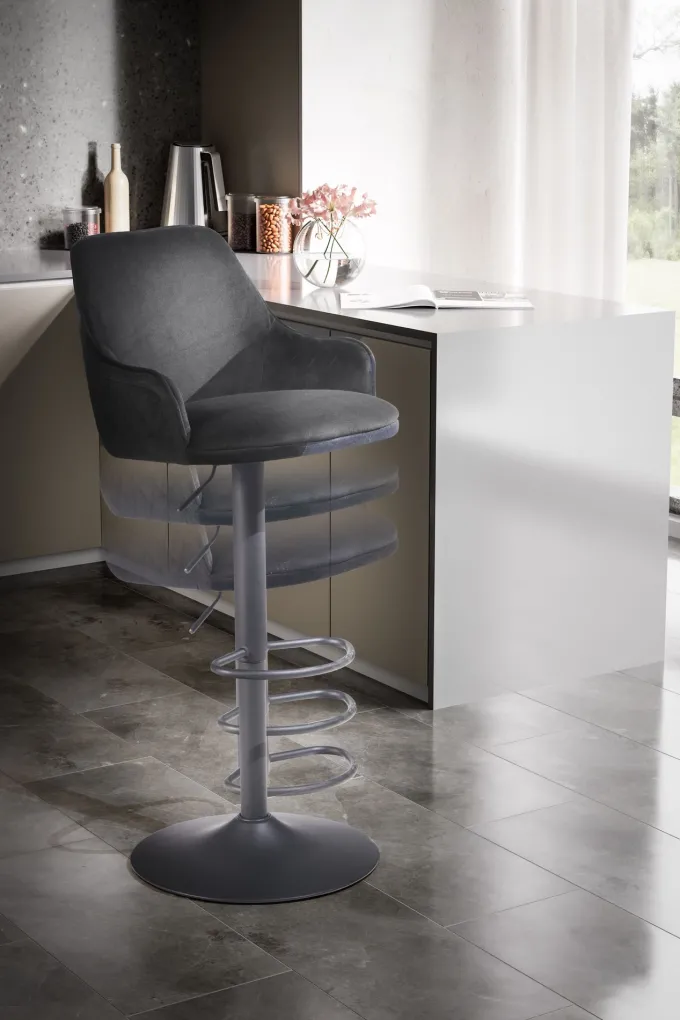 Barhocker FineBuy Küchenhocker Samt Hocker Bistrohocker Barstuhl Drehbar Modern