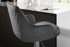 Barhocker FineBuy Küchenhocker Samt Hocker Bistrohocker Barstuhl Drehbar Modern