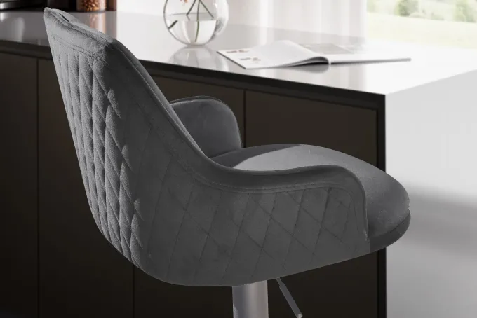Barhocker FineBuy Küchenhocker Samt Hocker Bistrohocker Barstuhl Drehbar Modern