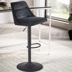 Barhocker FineBuy Küchenhocker Samt Hocker Bistrohocker Drehbar Barstuhl Modern