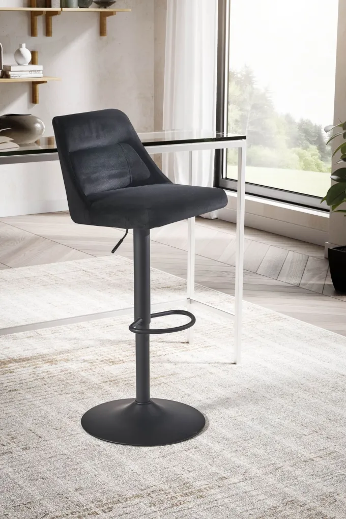 Barhocker FineBuy Küchenhocker Samt Hocker Bistrohocker Drehbar Barstuhl Modern