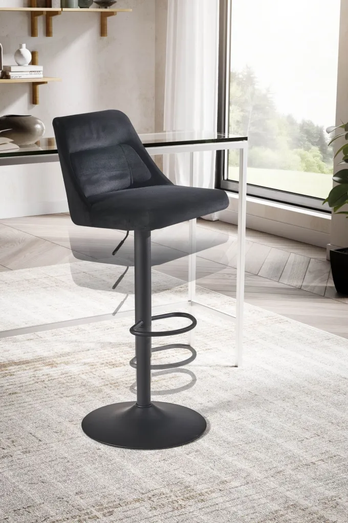 Barhocker FineBuy Küchenhocker Samt Hocker Bistrohocker Drehbar Barstuhl Modern