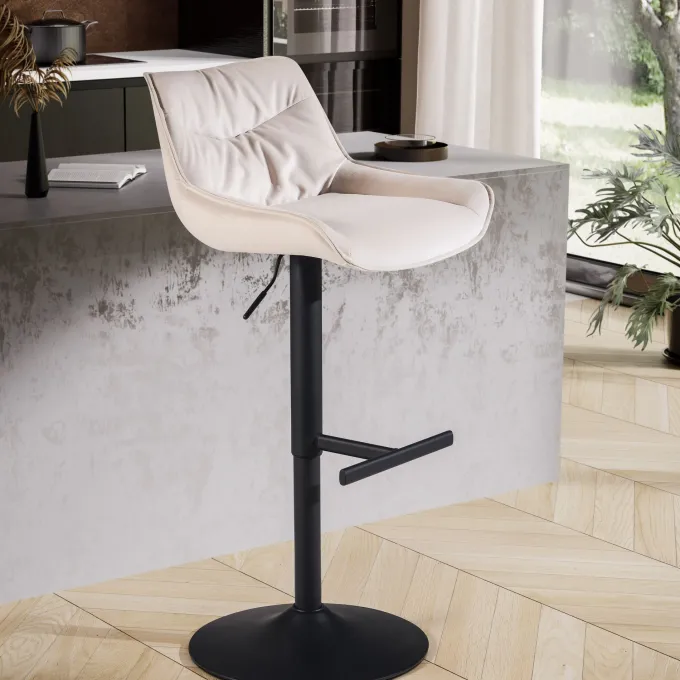 Barhocker FineBuy Küchenhocker Samt Hocker Bistrohocker Drehbar Barstuhl Modern