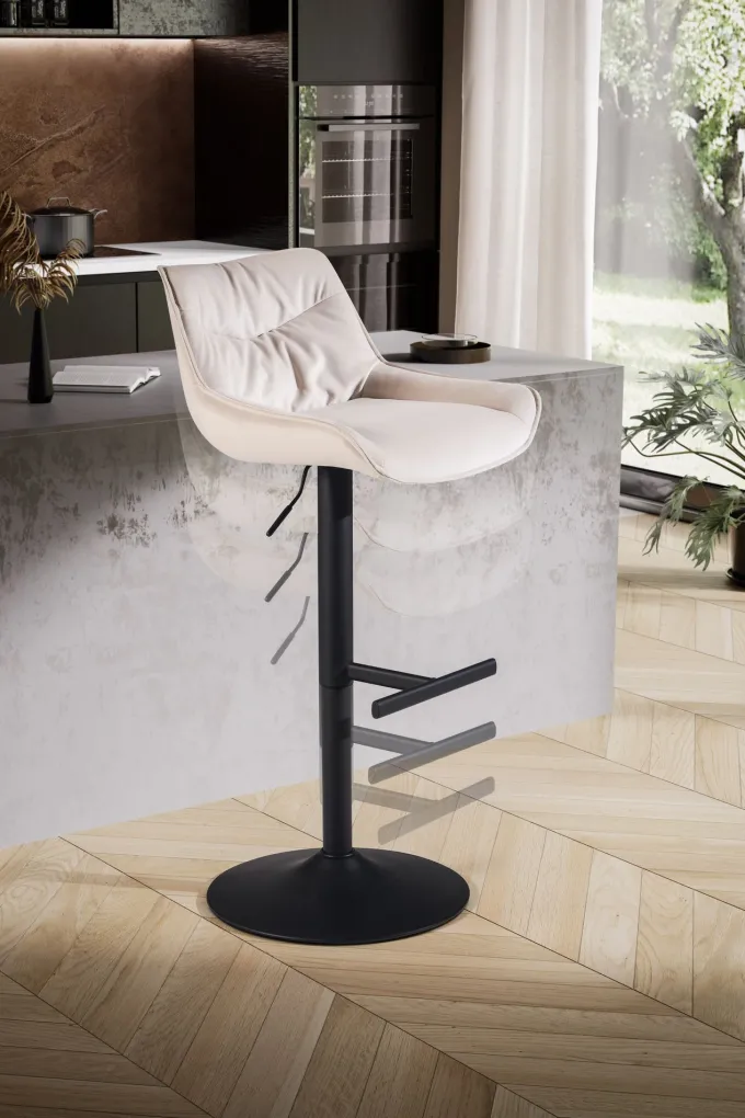 Barhocker FineBuy Küchenhocker Samt Hocker Bistrohocker Drehbar Barstuhl Modern
