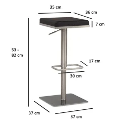Barhocker FineBuy Tresenhocker Schwarz Kunstleder Edelstahl Barstuhl Modern