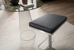 Barhocker FineBuy Tresenhocker Schwarz Kunstleder Edelstahl Barstuhl Modern