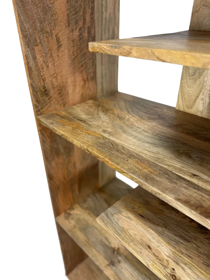 Bücherregal Massivholz Stauraumregal 200cm Wohnregal modern hoch Standregal