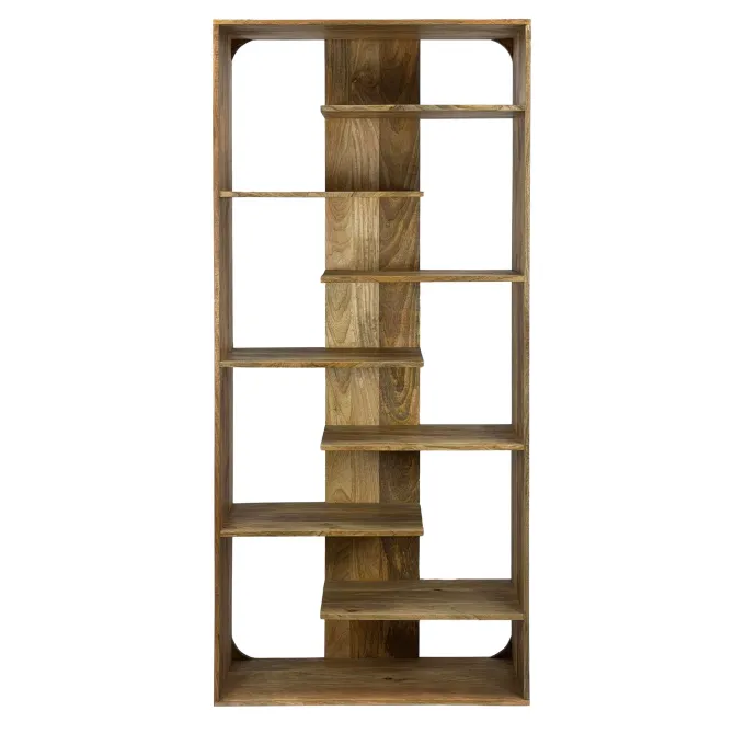 Bücherregal Massivholz Stauraumregal 200cm Wohnregal modern hoch Standregal