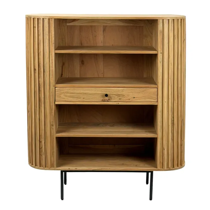 Bücherregal Standregal Massivholz mit Schublade Wohnregal modern Schrank klein