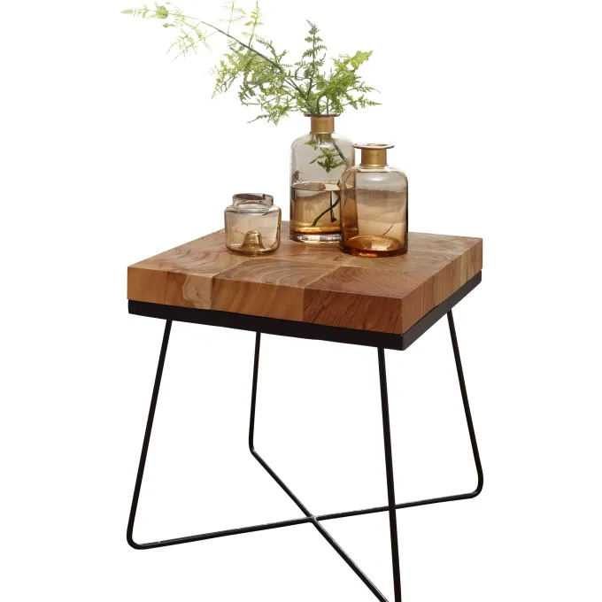 Beistelltisch Akazie 45x45cm Massivholz Telefontisch Couchtisch Tisch Wohnzimmer