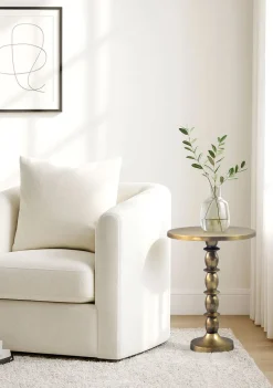 Beistelltisch Alu Gold 40cm Metall Couchtisch Wohnzimmertisch Dekotisch Tisch