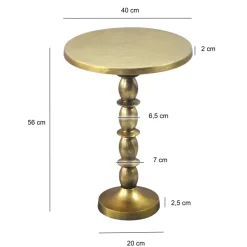 Beistelltisch Alu Gold 40cm Metall Couchtisch Wohnzimmertisch Dekotisch Tisch