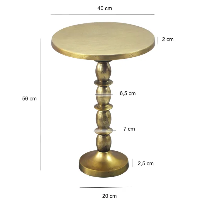 Beistelltisch Alu Gold 40cm Metall Couchtisch Wohnzimmertisch Dekotisch Tisch