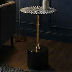 Beistelltisch Aluminium Anstelltisch Metall Wohnzimmertisch Dekotisch Couchtisch