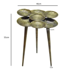 Beistelltisch Aluminium 46cm Couchtisch Gold Alu Wohnzimmertisch Metall Tisch