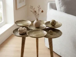 Beistelltisch Aluminium 46cm Couchtisch Gold Alu Wohnzimmertisch Metall Tisch