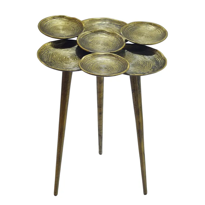 Beistelltisch Aluminium 46cm Couchtisch Gold Alu Wohnzimmertisch Metall Tisch