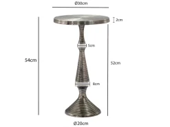 Beistelltisch Alu Silber 30cm Metall Couchtisch Wohnzimmertisch Dekotisch Tisch