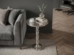 Beistelltisch Alu Silber 40cm Metall Couchtisch Wohnzimmertisch Dekotisch Tisch