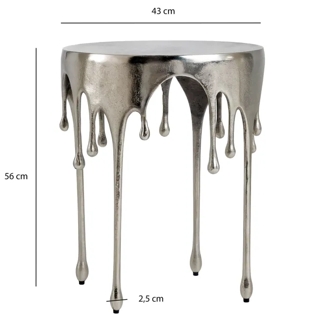 Beistelltisch 43cm Alu Anstelltisch Tropfen Wohnzimmertisch Couchtisch Rund