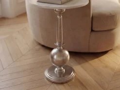 Beistelltisch 40cm Alu Metall Couchtisch Wohnzimmertisch Marmor Platte Weiß Rund