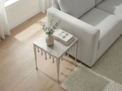 Beistelltisch 45,5cm Anstelltisch Tropfen Couchtisch Quadratisch Drops Dekotisch