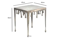 Beistelltisch 45,5cm Anstelltisch Tropfen Couchtisch Quadratisch Drops Dekotisch