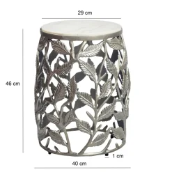 Beistelltisch 40cm Marmor Wohnzimmertisch Alu Sofatisch Couchtisch Rund Metall