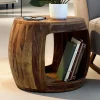 Beistelltisch Ø 50cm Sheesham Massivholz rund Ablage Couchtisch Wohnzimmertisch