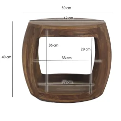 Beistelltisch Ø 50cm Sheesham Massivholz rund Ablage Couchtisch Wohnzimmertisch