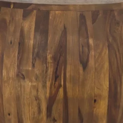 Beistelltisch Ø 50cm Sheesham Massivholz rund Ablage Couchtisch Wohnzimmertisch