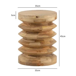 Beistelltisch Ø 35 cm Sitzhocker Massivholz Baumstumpf Couchtisch Blumen-Tisch